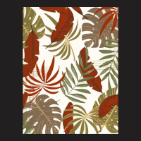 Trend Tropical Seamless Pattern With Colorful Leaves Plants T-shirt | Artistshot