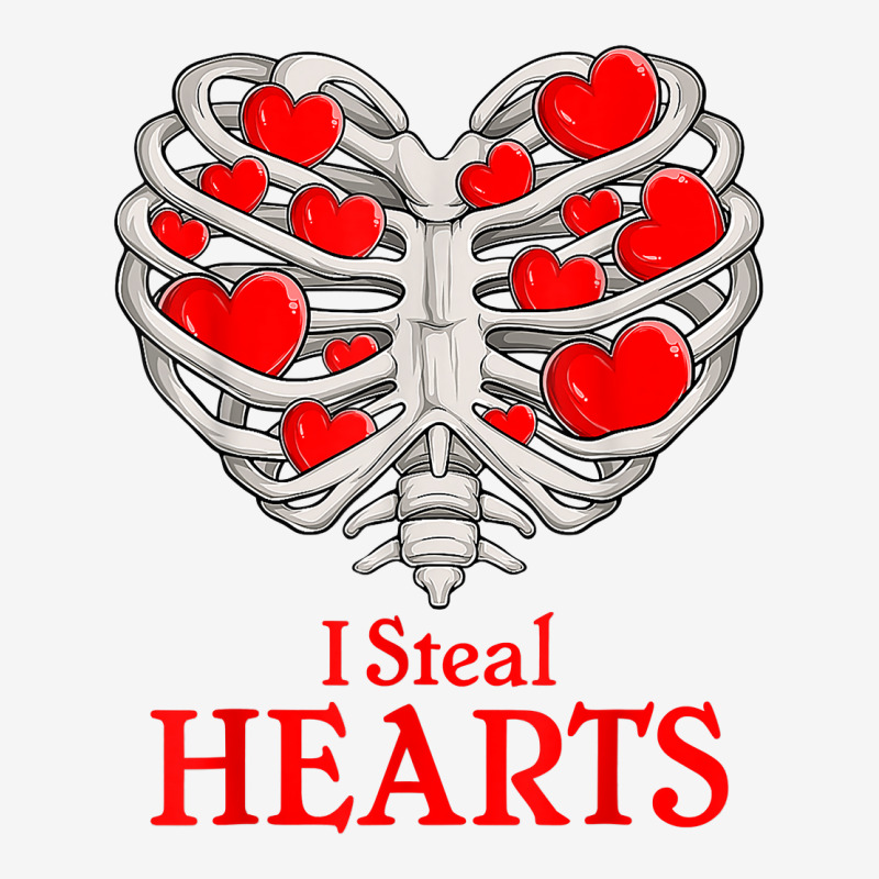 Valentine Heart Skeleton Rib Cage Bones I Steal Heart T Shirt Graphic T-shirt | Artistshot