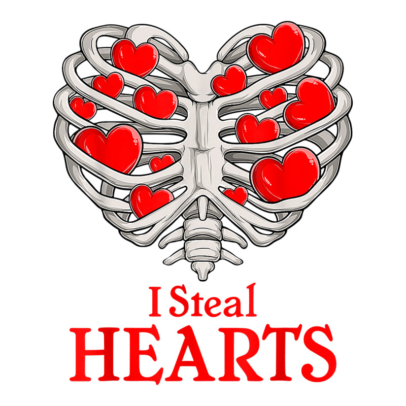 Valentine Heart Skeleton Rib Cage Bones I Steal Heart T Shirt Unisex Hoodie | Artistshot