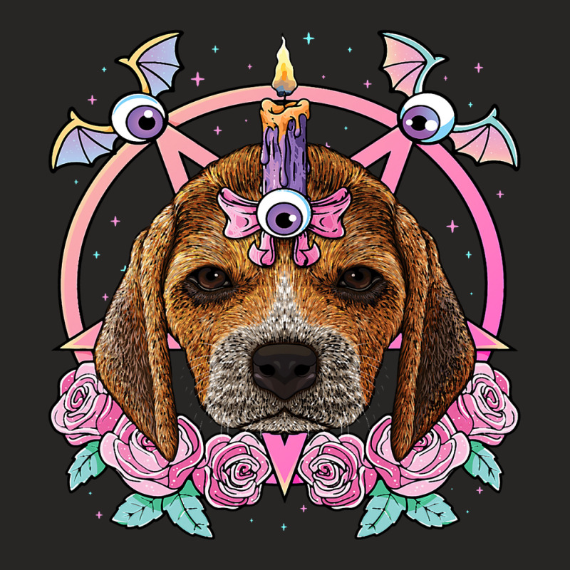 Pastel Goth Beagle Pagan Creepy Menhera Beagle Dog Ladies Fitted T-Shirt by XAVIERESPREE | Artistshot