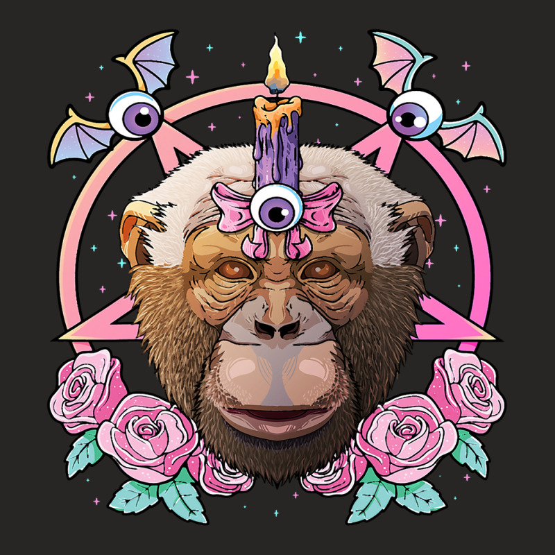 Pastel Goth Chimpanzee Pagan Creepy Menhera Chimpanzee Ladies Fitted T-Shirt by XAVIERESPREE | Artistshot