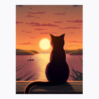 Cat Looking At Sunset1 T-shirt | Artistshot