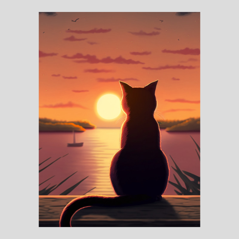 Cat Looking At Sunset1 Men's Polo Shirt | Artistshot