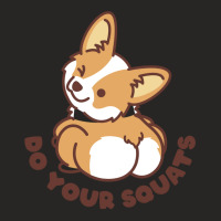 Do Your Squats Cute Corgi   Bodybuilding Ladies Fitted T-shirt | Artistshot