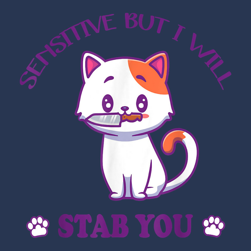 Sensitive But I Will Stab You Cute Cat T Shirt Ladies Denim Jacket by polioukhi | Artistshot