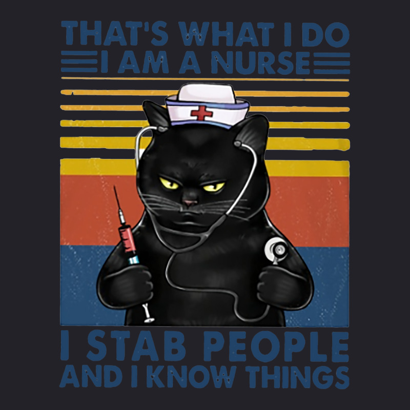 Cat Nurse That's What I Do I Am A Nurse I Stab People And I Know Thing Unisex Sherpa-lined Denim Jacket | Artistshot