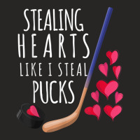 Stealing Hearts Like I Steal Pucks Ice Hockey Valentines Day T Shirt Ladies Fitted T-shirt | Artistshot