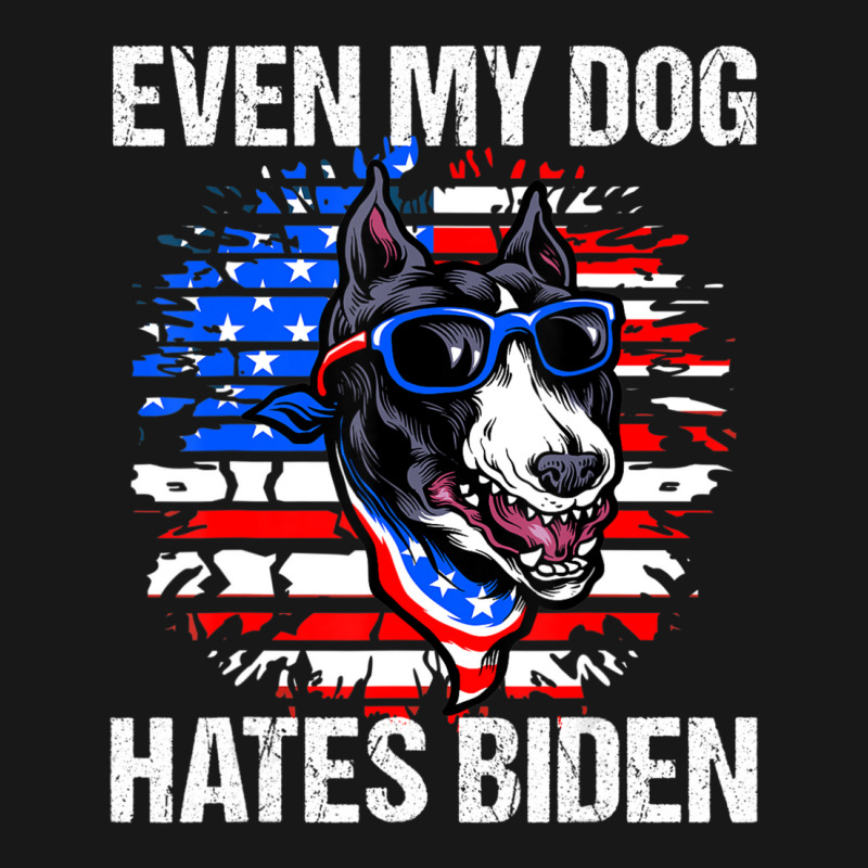 Anti Joe Biden Even My Dog Hates Biden Usa Flag Pibble Flannel Shirt by tiennguyen | Artistshot