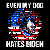 Anti Joe Biden Even My Dog Hates Biden Usa Flag Pibble V-neck Tee | Artistshot