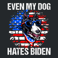 Anti Joe Biden Even My Dog Hates Biden Usa Flag Pibble Crewneck Sweatshirt | Artistshot