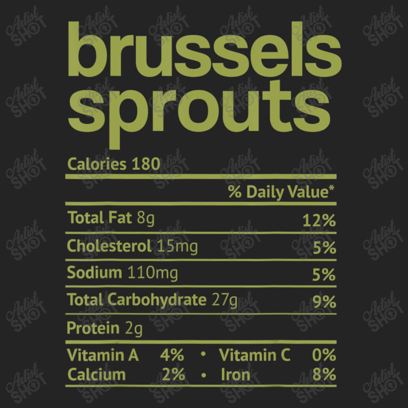 Brussels Sprouts Nutrition Facts Thanksgiving Christmas Food 3/4 Sleeve Shirt | Artistshot