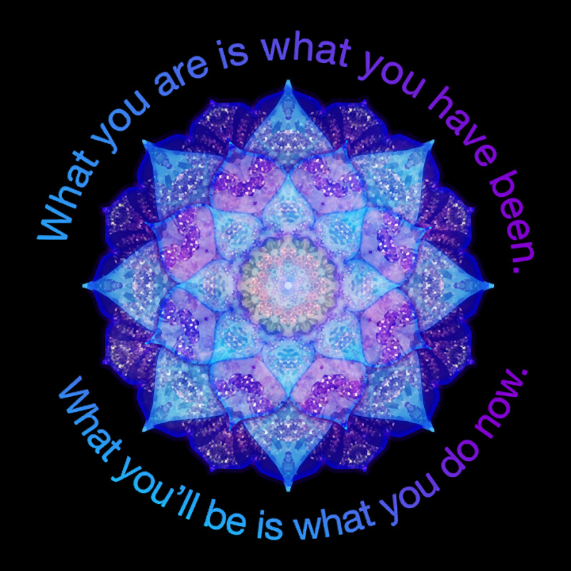 Hot Trend Purple Blue Mandala Inspirational Buddhist Quote Pocket T-shirt | Artistshot
