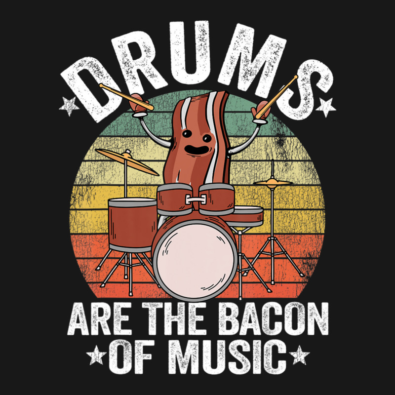Custom Drummer Jokes Drums Are The Bacon Of Music Flannel Shirt By