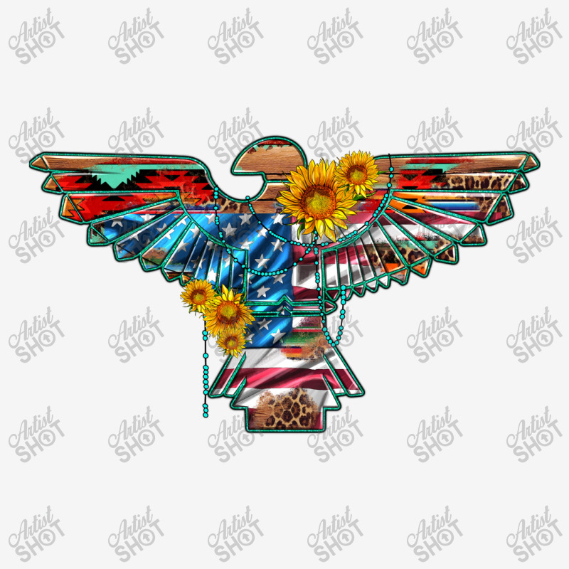 Thunderbird With Usa Flag And Sunflowers Adjustable Cap | Artistshot