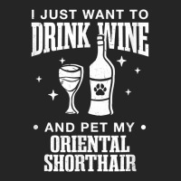 Drink Wine And Pet My Oriental Shorthair Cat Dog Breed Funny T Shirt Unisex Hoodie | Artistshot