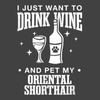 Drink Wine And Pet My Oriental Shorthair Cat Dog Breed Funny T Shirt Vintage T-shirt | Artistshot