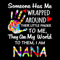 Autism Nana T  Shirt Wrapped Around Their Little Finger Autism Nana T Fleece Short | Artistshot