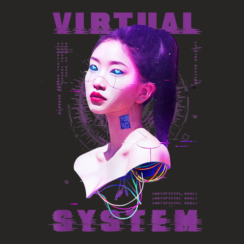 Futuristic Aesthetic Cyberpunk Style Virtual Cyborg T Shirt Ladies Fitted T-Shirt by kaykemyjoa | Artistshot