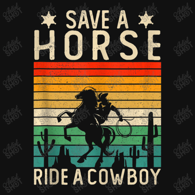 Horse Riding Adult Joke Save A Horse Ride A Cowboy Landscape Canvas Print | Artistshot