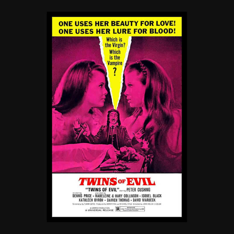 Vintage Movie Poster Horror Art Twins Of Evil Graphic T-shirt | Artistshot