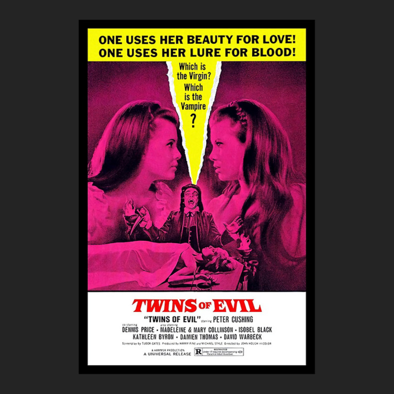 Vintage Movie Poster Horror Art Twins Of Evil 3/4 Sleeve Shirt | Artistshot