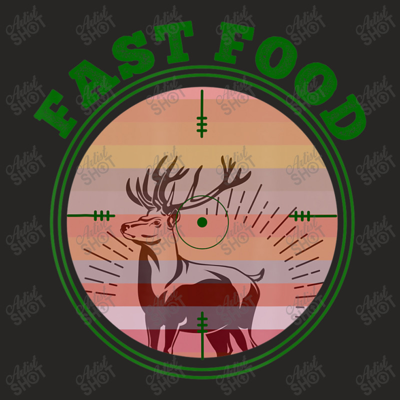 Deer Bow Hunting Fast Food Fun Hunting Christmas Ladies Fitted T-Shirt by namnguyen | Artistshot