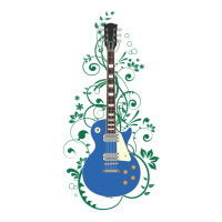 Blue Lp Style Electric Guitar Flowering Vines Stainless Steel Water Bottle | Artistshot