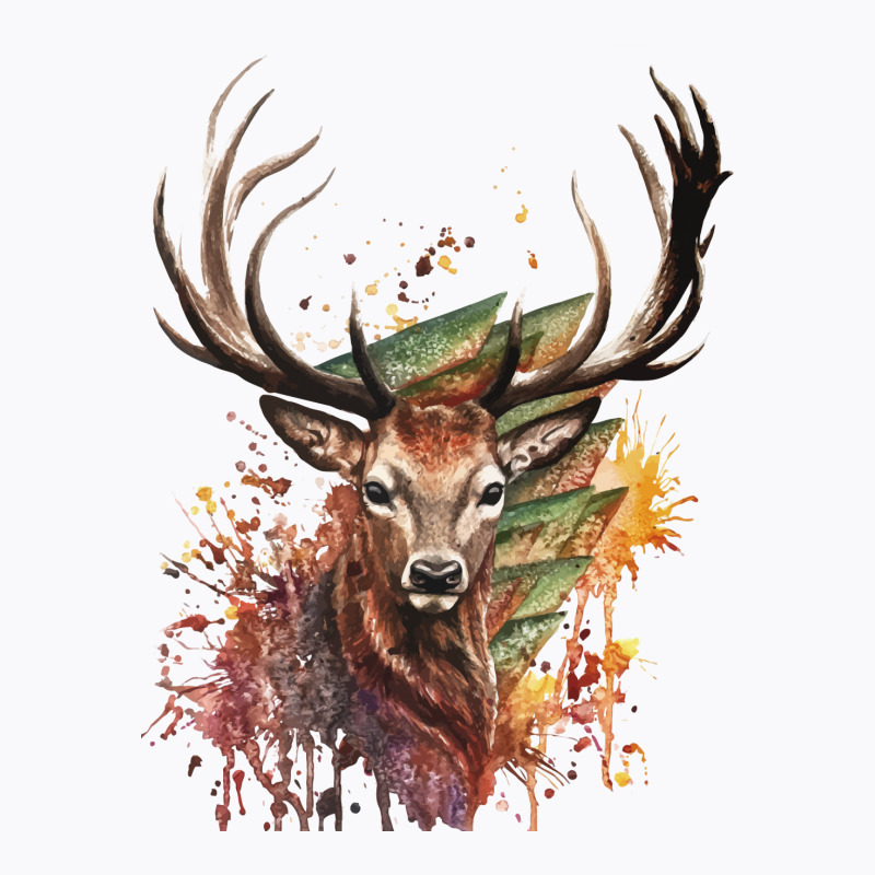 Watercolor Deer Painting Design T Shirt T-shirt | Artistshot