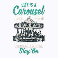 Womens Vintage Merry Go Round Life Is A Carousel Ride Nanny Gift V Nec T-shirt | Artistshot