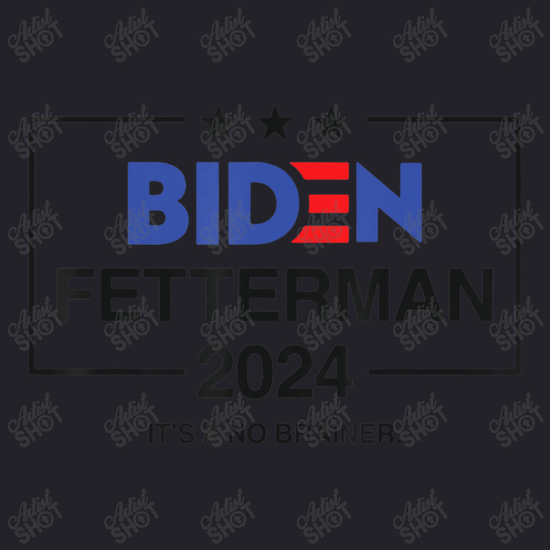 Biden Fetterman 2024 It's A No Brainer Political Unisex Sherpa-lined Denim Jacket | Artistshot