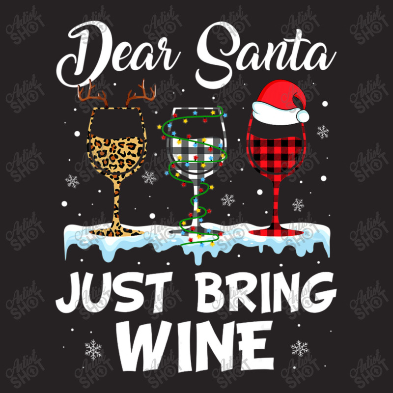 Dear Santa Just Bring Wine Leopard Christmas Lights Pajamas Vintage Cap by thanhtran | Artistshot