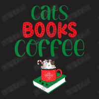 Christmas Cats Books Coffee T-shirt | Artistshot