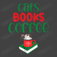 Christmas Cats Books Coffee Vintage T-shirt | Artistshot