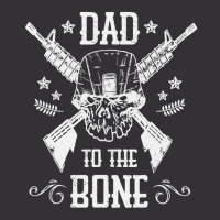 Mens Dad To The Bone Father Joke Vintage Skull Ar Rifle Gun Vintage Hoodie And Short Set | Artistshot