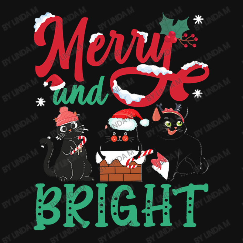 Merry And Bright Black Cat Christmas Merry And Bright Black Cat Christ Graphic T-shirt | Artistshot