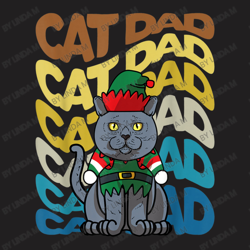 Retro Vintage Cats British Shorthair Cat Dad Christmas T-shirt | Artistshot