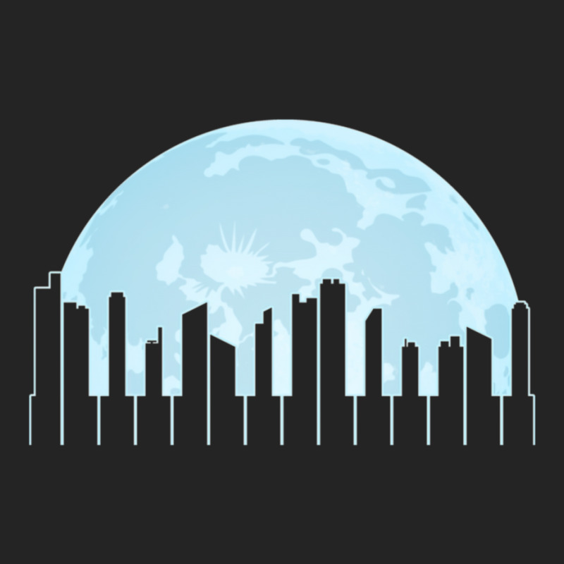 Piano Keys As A City Landscape In The Moonlight 3/4 Sleeve Shirt | Artistshot