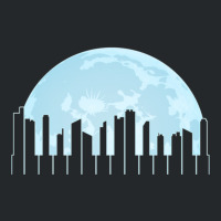 Piano Keys As A City Landscape In The Moonlight Crewneck Sweatshirt | Artistshot