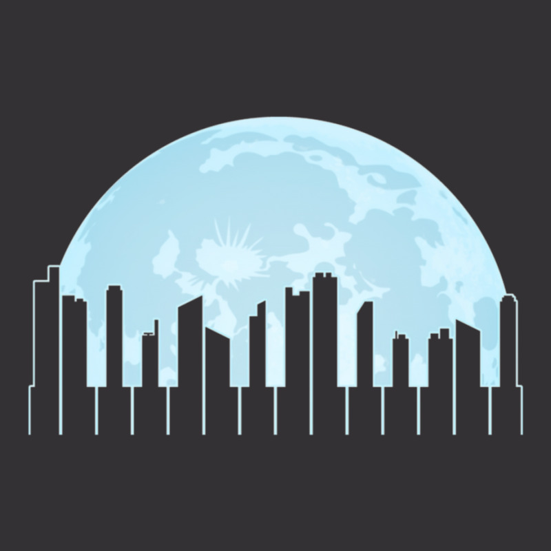 Piano Keys As A City Landscape In The Moonlight Vintage Hoodie | Artistshot