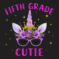 Fifth Grade Cutie Unicorn Face Lover 5th Grade Girl Gift T-shirt | Artistshot