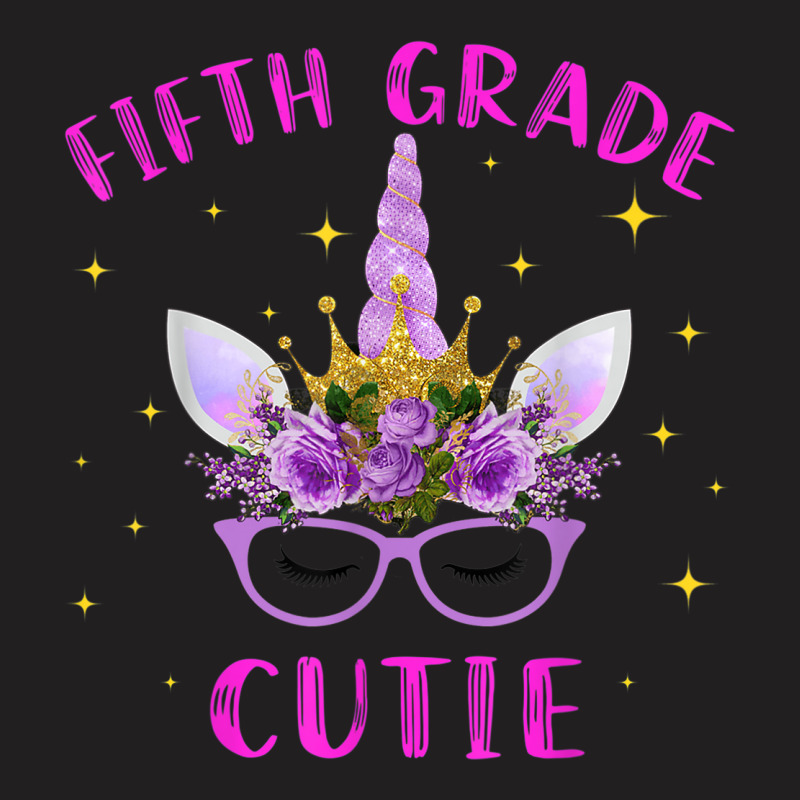 Fifth Grade Cutie Unicorn Face Lover 5th Grade Girl Gift T-shirt | Artistshot