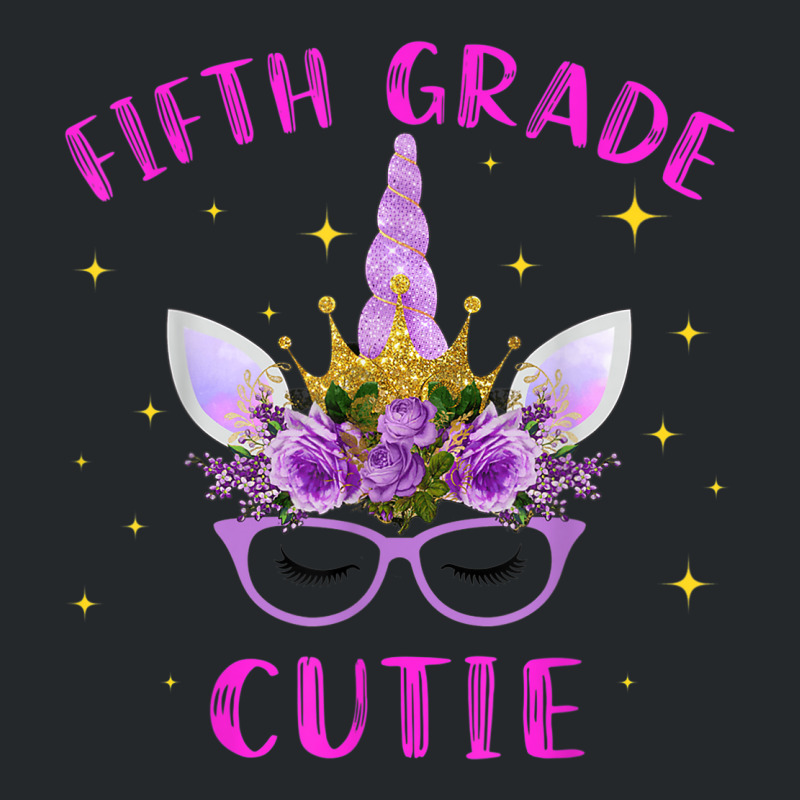 Fifth Grade Cutie Unicorn Face Lover 5th Grade Girl Gift Crewneck Sweatshirt | Artistshot