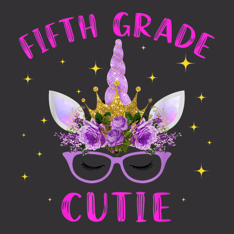 Fifth Grade Cutie Unicorn Face Lover 5th Grade Girl Gift Vintage Hoodie And Short Set | Artistshot