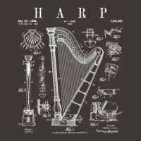 Harp Vintage Patent Harpist Drawing Print .png Bucket Hat | Artistshot