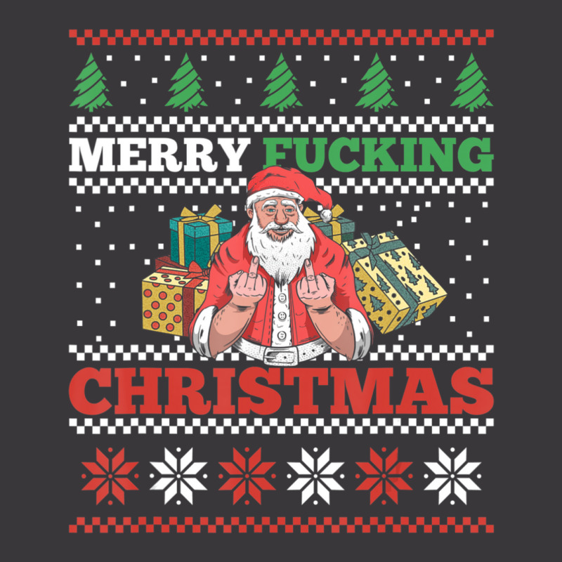 Merry Fucking Christmas Adult Humor Santa Pun Ugly Sweater Ladies Curvy T-Shirt by tintruong | Artistshot