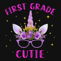 First Grade Cutie Unicorn Face Lover 1st Grade Girl Gift Metal Print Square | Artistshot