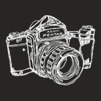 Pentax 6x7 Medium Format Camera White Ink 1 Ladies Fitted T-shirt | Artistshot