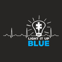 Light It Up Blue Tshirt Puzzle Heartbeat Autism Awareness T Shirt Ladies Fitted T-shirt | Artistshot