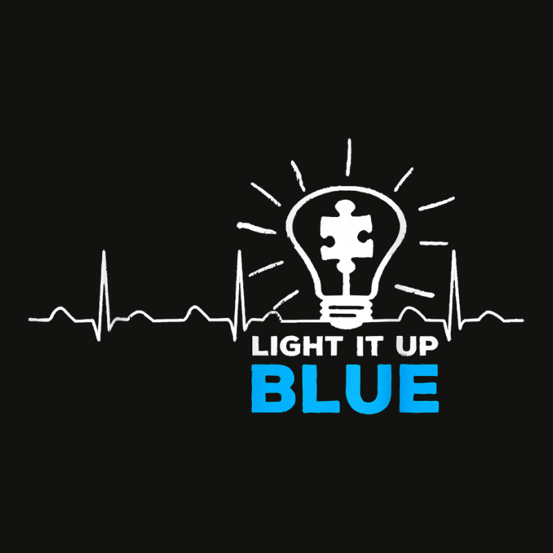 Light It Up Blue Tshirt Puzzle Heartbeat Autism Awareness T Shirt Scorecard Crop Tee by atereabag | Artistshot