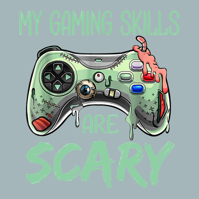 My Gaming Skills Are Scary Funny, Halloween Gaming Unisex Sherpa-lined Denim Jacket | Artistshot